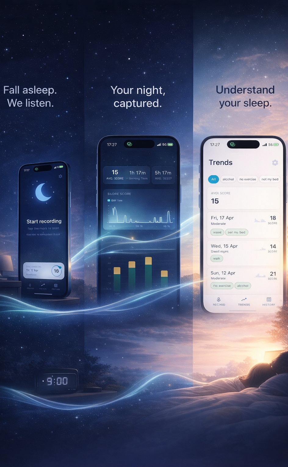 NightPulse — fall asleep, night captured, understand your sleep